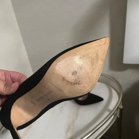 Black Suede Pointed Toe Pumps size 37.5 - Picture 7 of 7